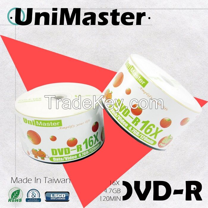 Unimaster Blank Dvd-r Logo 4.7gb 120min