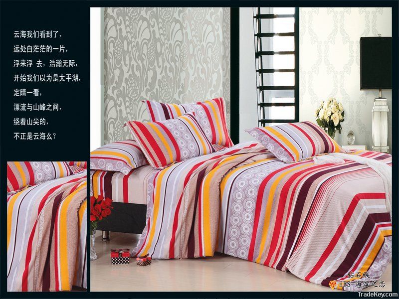flannel bedding sets with polyester material