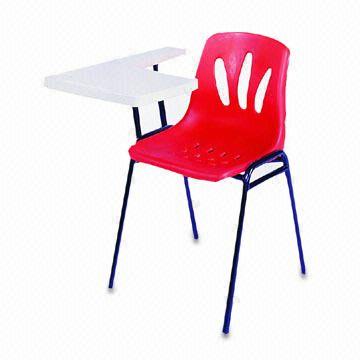 Movable Plastic Chair with Writing Board