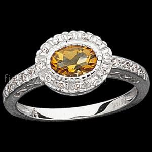 14K Gold & Citrine & diamond