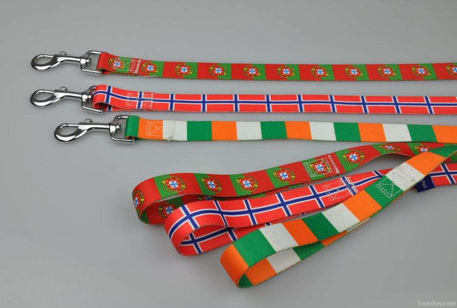 Dog lead and collar with logo