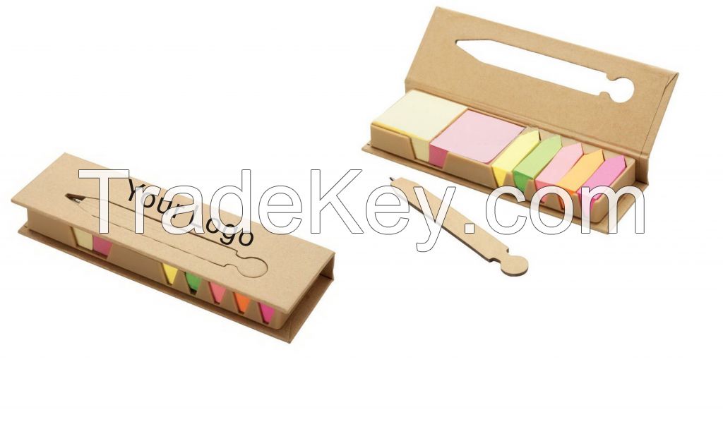 Top-selling eco paper sticky notes box with ballpen