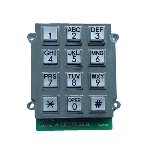 Industrial Waterproof 3x4 12keys Zinc Alloy Material Keypad For Outdoor