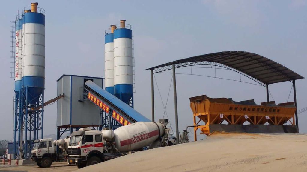 Belt Conveyor concrete mixing plant for mixing concrete