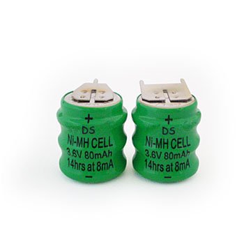 Ni-MH rechargeable cells 3.6V 80mAh