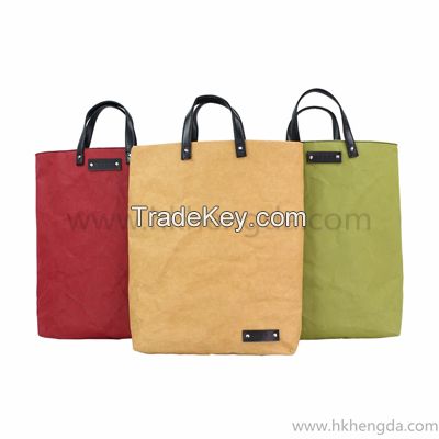 Nature style washable kraft paper Tote bag