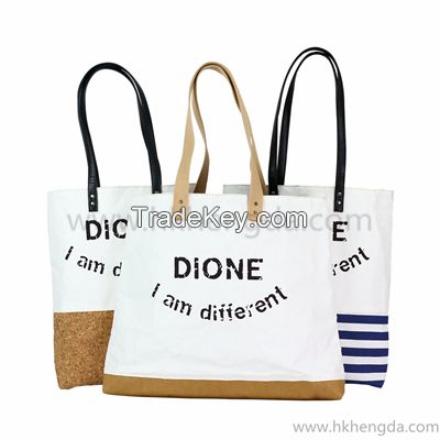 Nature style washable kraft paper Tote bag