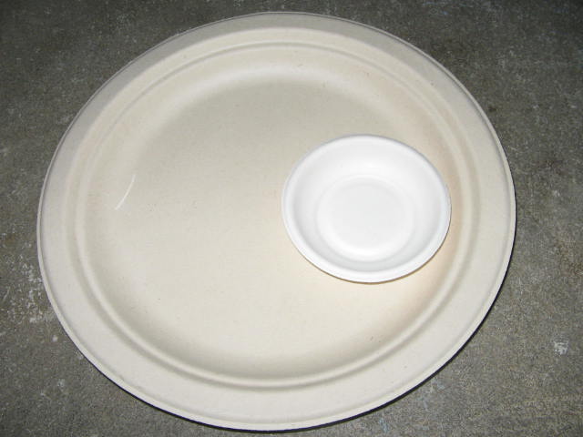 Disposable bagasse paper tableware