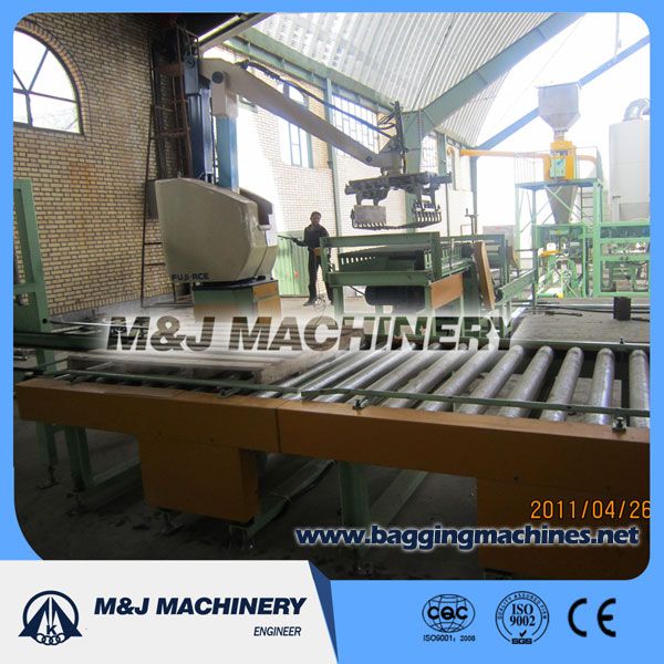 automatic powder packing machine, full automatic flour packaging machine for paper bag, pp woven bag with automatic bagging palletizing machine
