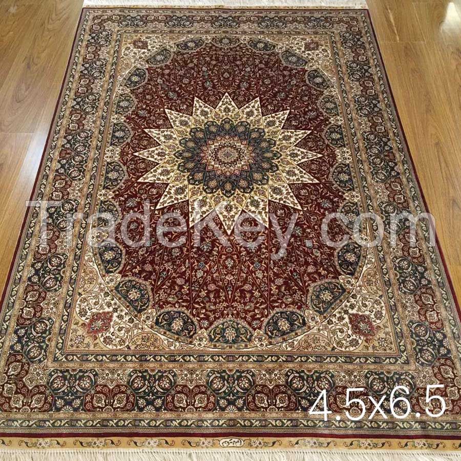 6x9 Chinese Handmade Oriental Persian Silk Rugs Hand Knotted Silk Carpets