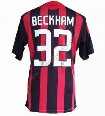 AC Milan 0809 BECKHAM 32 Home Soccer Jersey