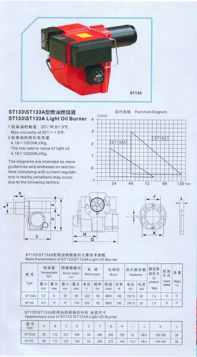 OIL BURNER ST133/ST133A