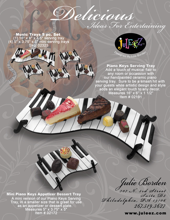 Piano Music  Serving Tray & Dessert Plates