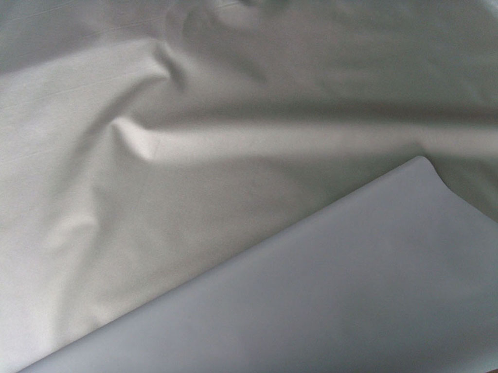 190T coated silver polyester taffeta