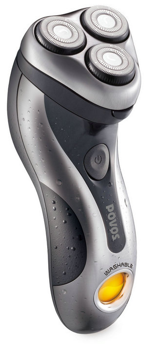 Waterproof rotary shavers with triple heads