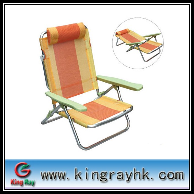 folding beach leisure chair wth solid tube