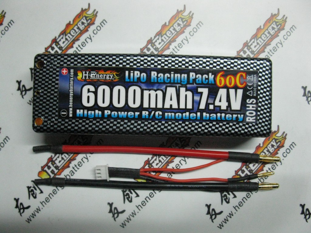 Hard Case Li-po RC Battery H-E 6000mAh 7.4V 60C
