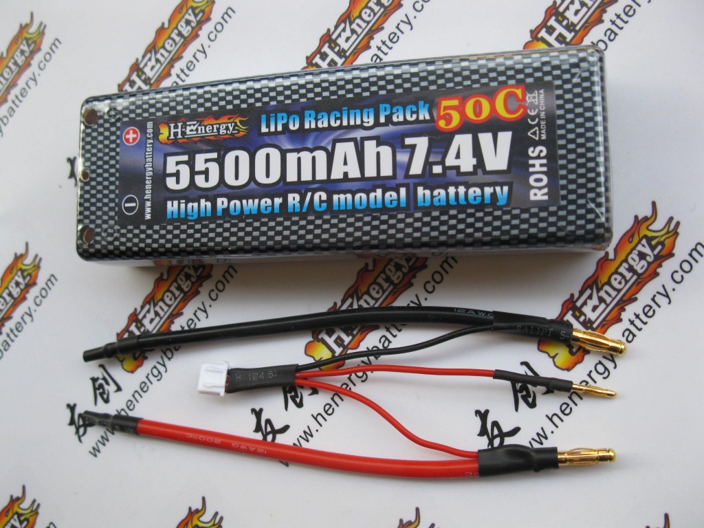 Hard Case Li-po RC Battery HE 5500mAh 7.4V 50C