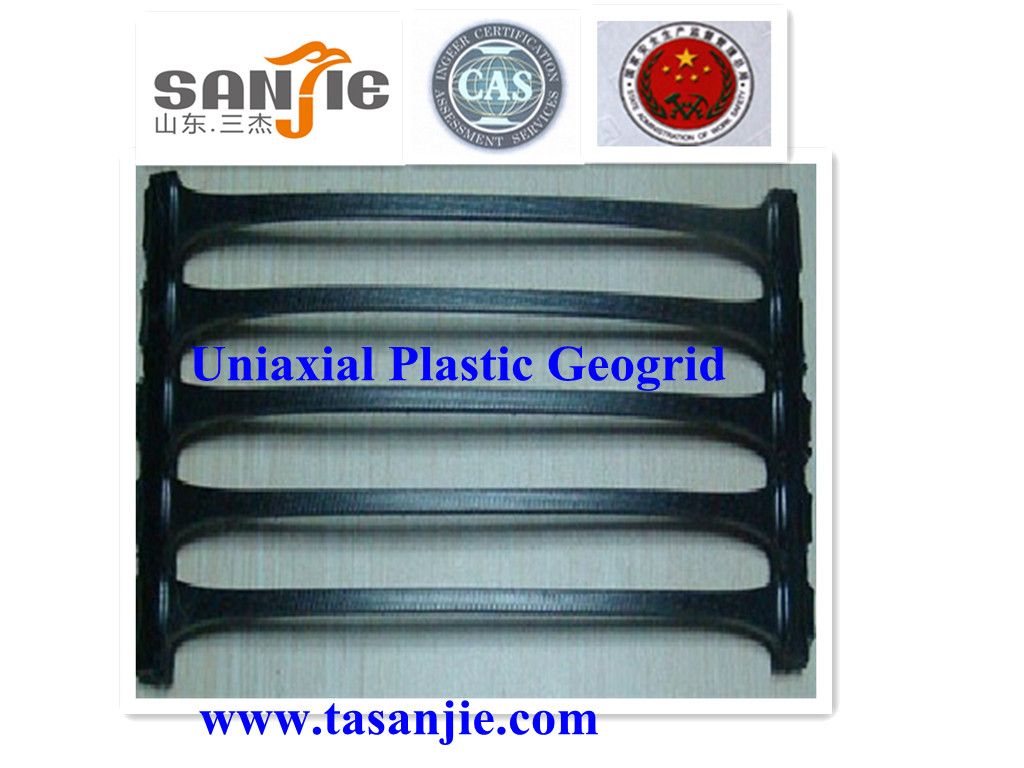 Uniaxial plastic geogrid