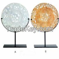 Wood Carving Flower UA1071 Table Sculpture