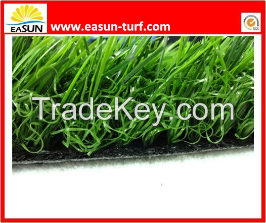 Soft Feeling and Durable Resistance Artificial Grass with Straight and Curly Fiber Applied in Landscaping and Gardening Decoration