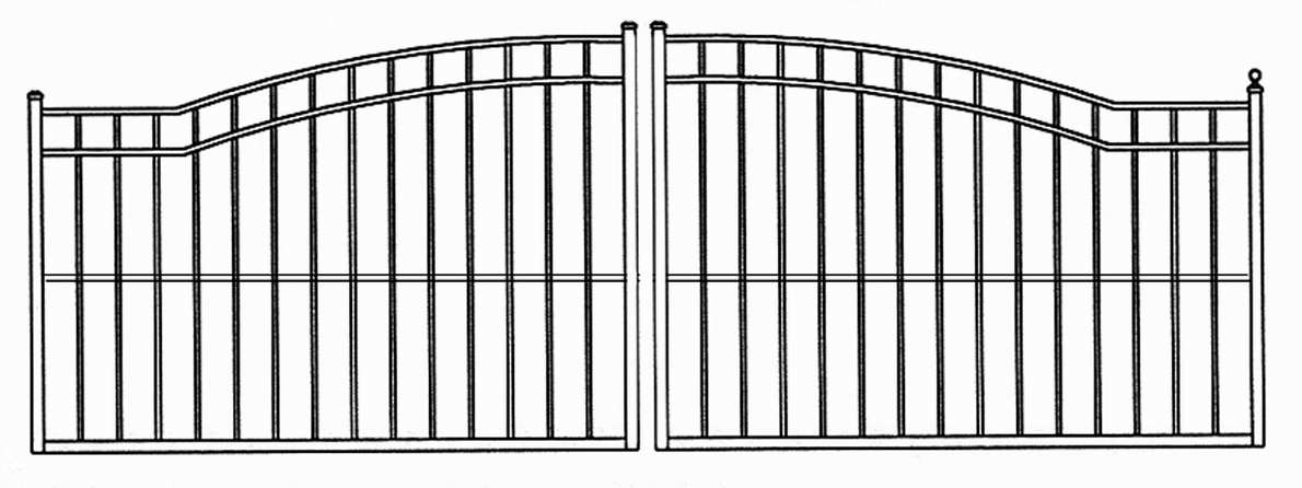 Estate double drive gates, fence
