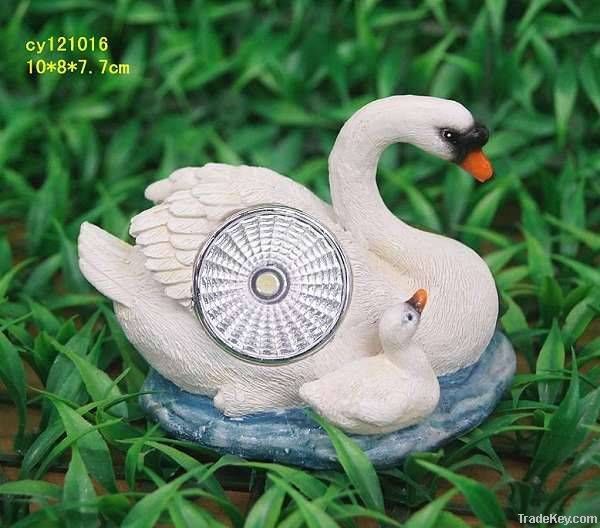 resin goose with solar light