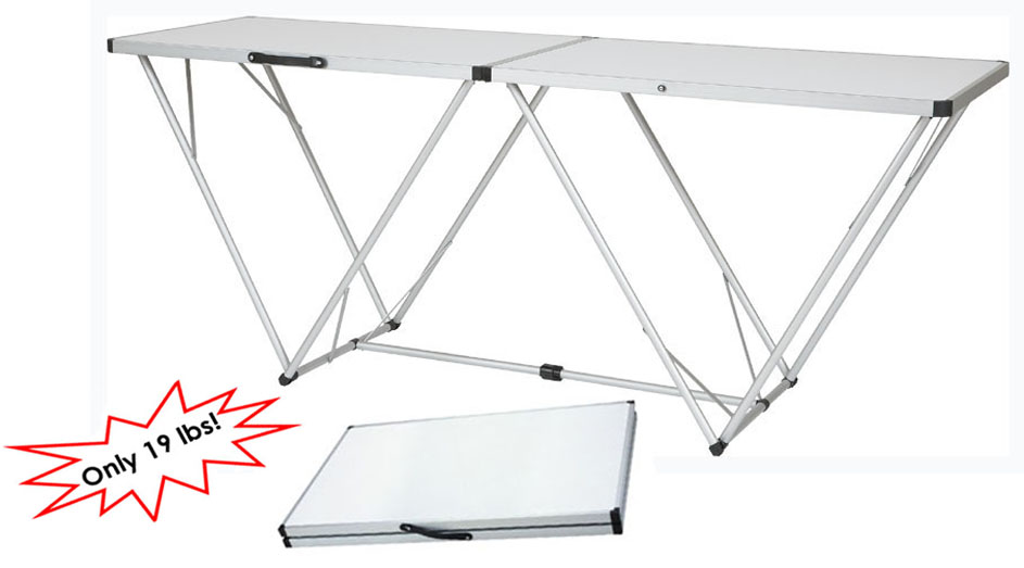 Portable Aluminum Trestle Folding Table 6.5FT