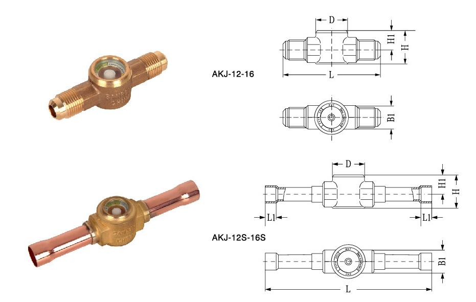 HVAC part:sight glass, deforst timer, water flow control