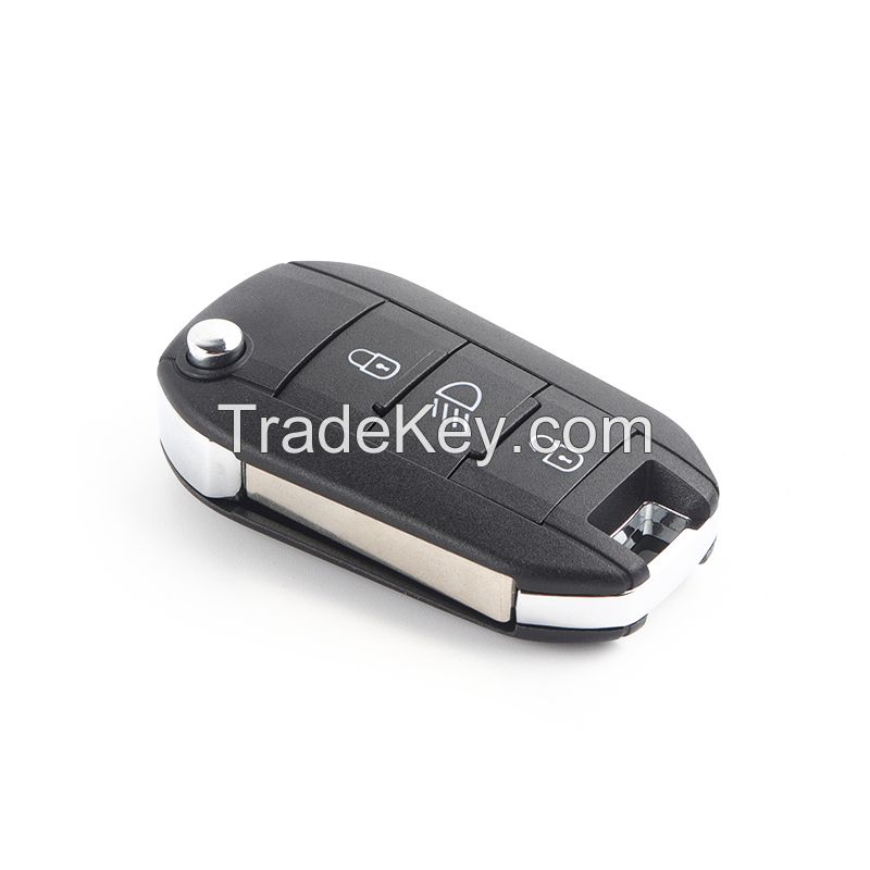 Folding 3 button key shell for P-eugeot 508