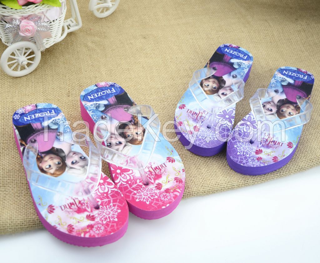 Frozen Slipper for Girls Elsa Anna Princess Beach Shoes 2015 Sandals Frozen Fever flip flops