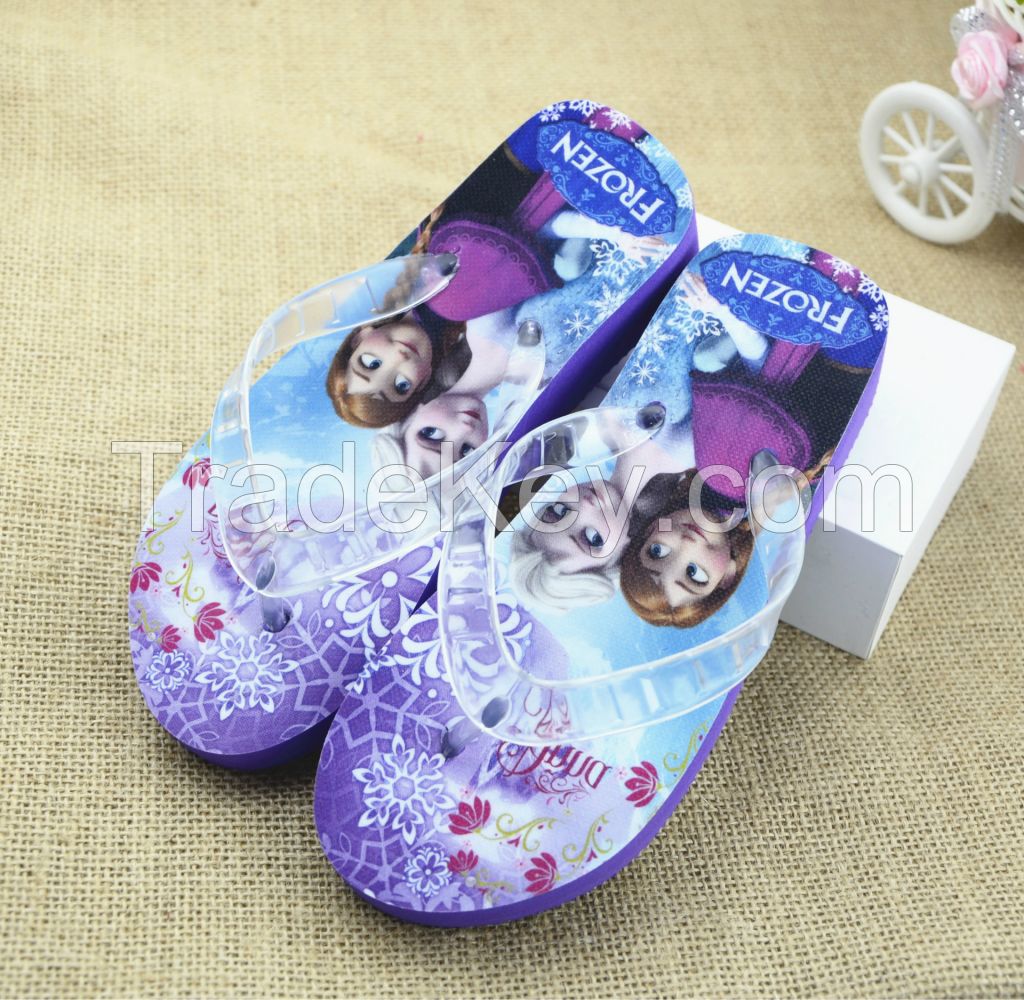 Frozen Slipper for Girls Elsa Anna Princess Beach Shoes 2015 Sandals Frozen Fever flip flops