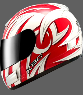 KBC TK8 Swirl motorcycle helmet Red By Edarte