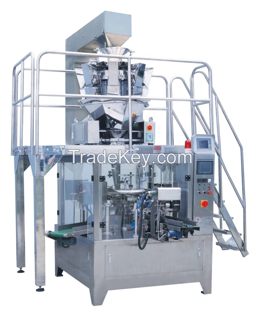 ROTARY PREMADE BAG FILLING AND SEALING MACHINE