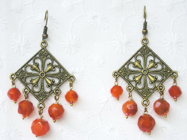 stone bead earring