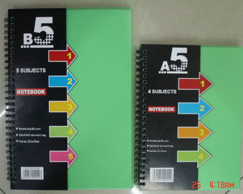 PP Cover notebook with subjects