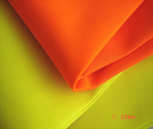 tricot brushed fabric, high visbility fabric, safety apparel fabric
