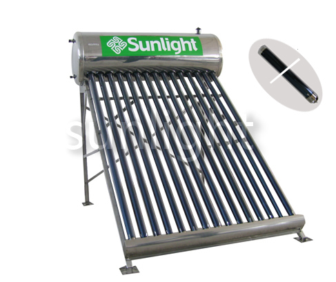 compact unpressured solar water heater
