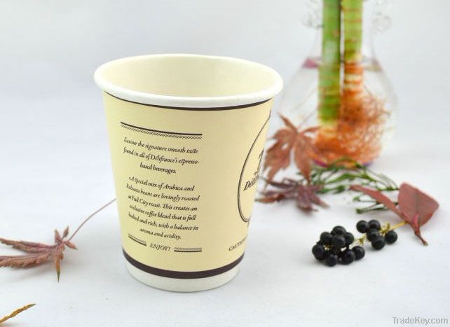 8oz compostable pla coated paper cup for hot drinks