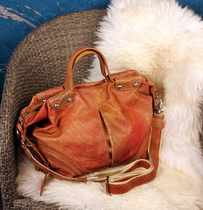 dream colour leather handbag
