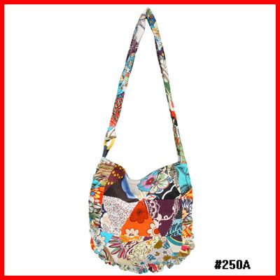 2013 cotton fabric leisure messenger bags for beach with printed cotton patchwork