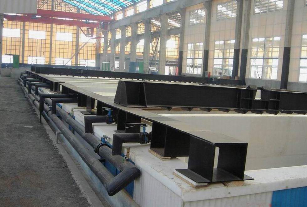 Galvanizing lines for steel pipes and construction parts