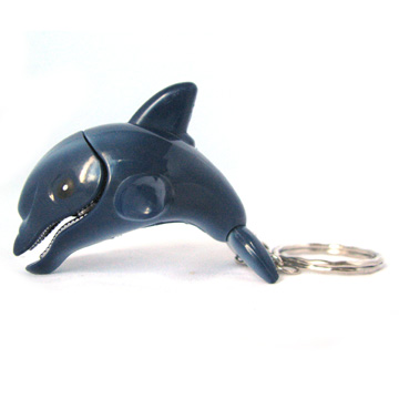 Dolphin Shaped LED Voice Keychain