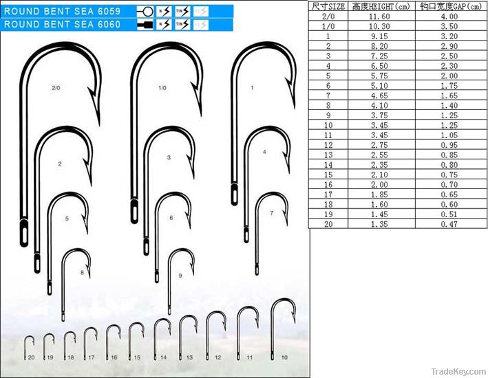 round bent sea hooks 6059-Terminal fishing tackle/fishing hooks