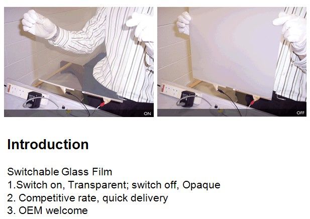Smart Film, PDLC Film, Switchable Glass Film