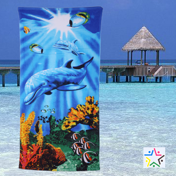 velour print beach towel/cotton towel