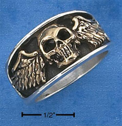 STERLING SILVER FLYING EAGLE BAND WITH BRONZE FINISH