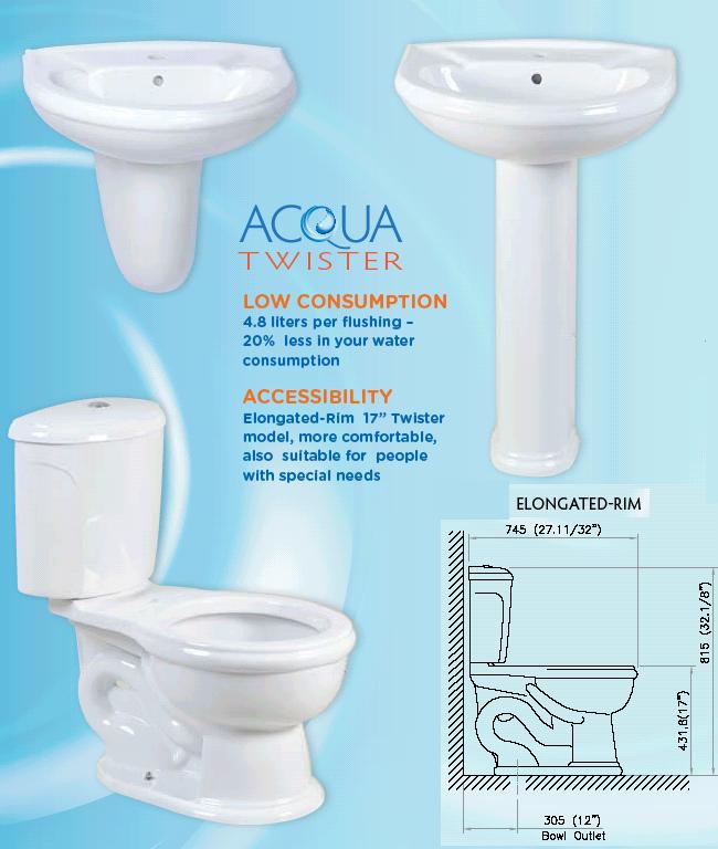 Twister Line: 17" height toilet for physically challenged