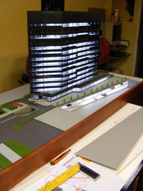 Business center scale model