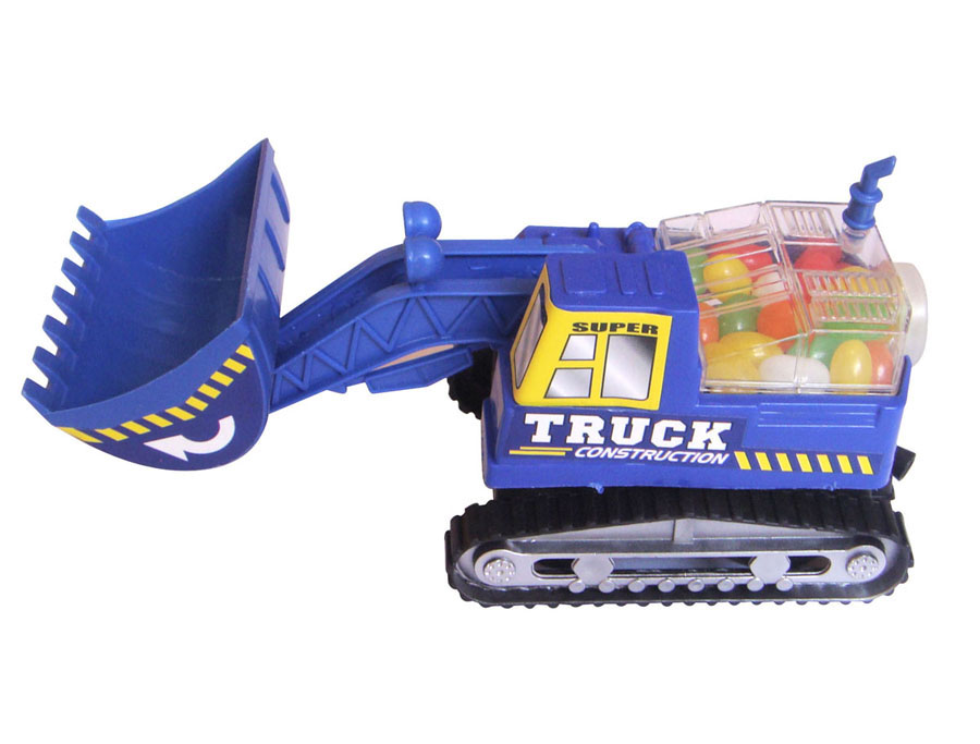 Pull line bulldozer toy with jelly bean candy(candy toy/toy candy)
